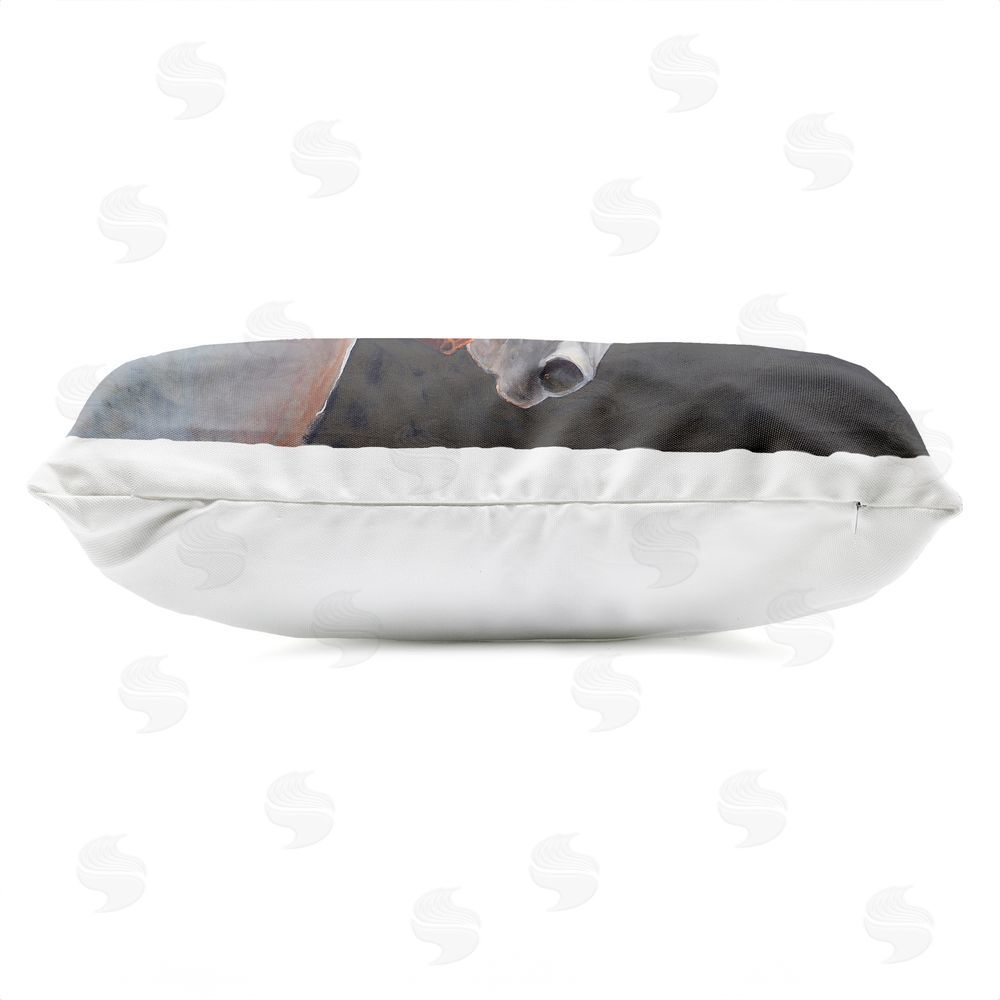 Jadei Graphics Majestic White Mare Outdoor Quick-Dry Polyester Lumbar Pillow Zipper Detail