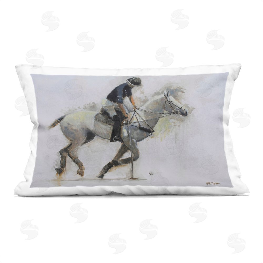 Jadei Graphics Polo Rider in Motion Indoor Plush Polyester Lumbar Pillow