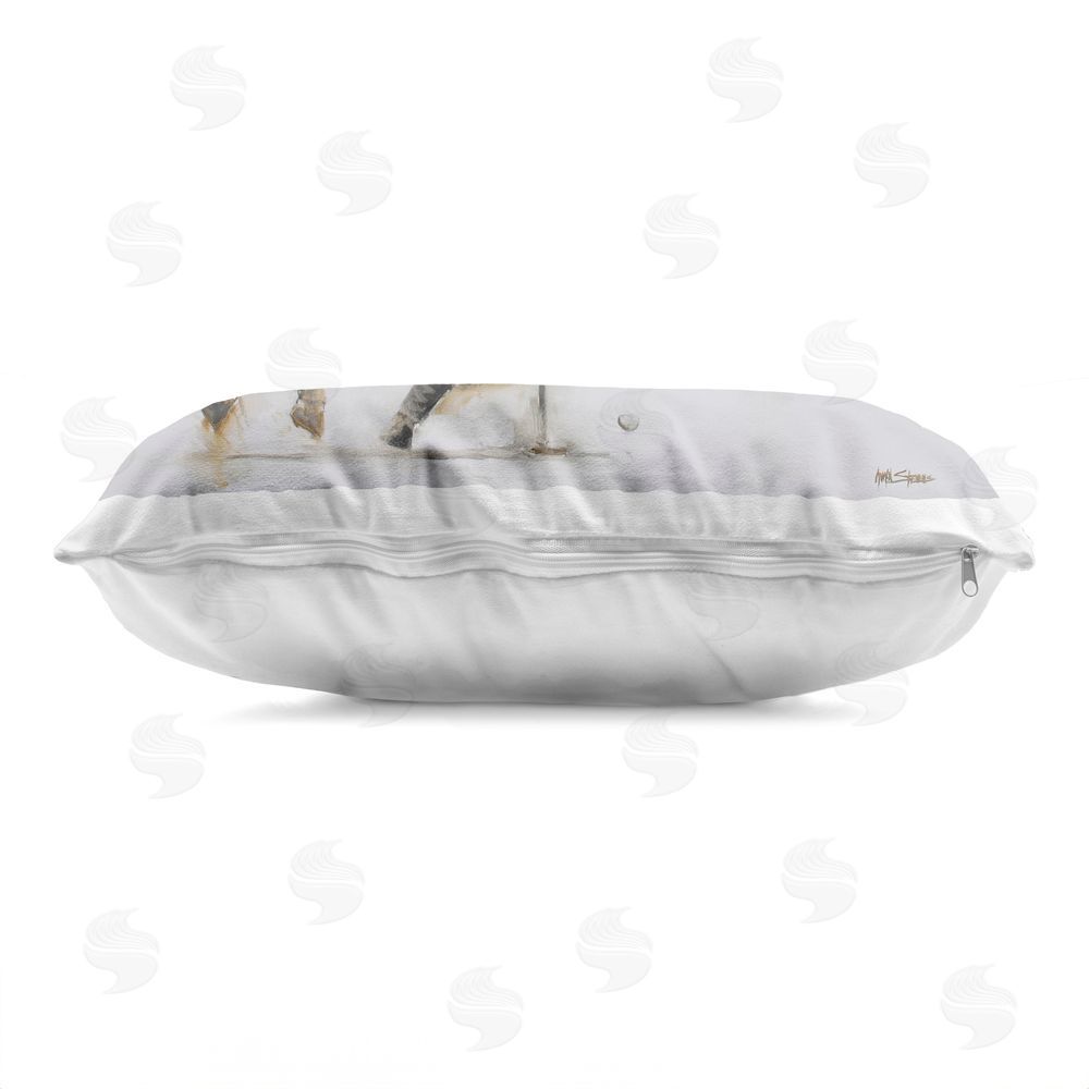 Jadei Graphics Polo Rider in Motion Indoor Plush Polyester Lumbar Pillow Zipper Detail