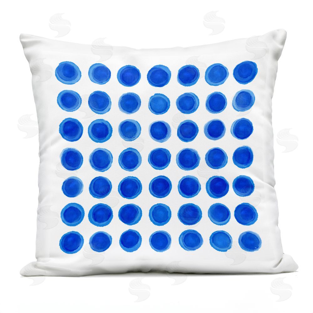 Martina Pavlova Blue Dots Uniform Pattern Outdoor Quick-Dry Polyester Square Throw Pillow
