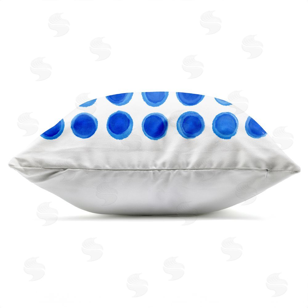 Martina Pavlova Blue Dots Uniform Pattern Outdoor Quick-Dry Polyester Square Throw Pillow Zipper Detail