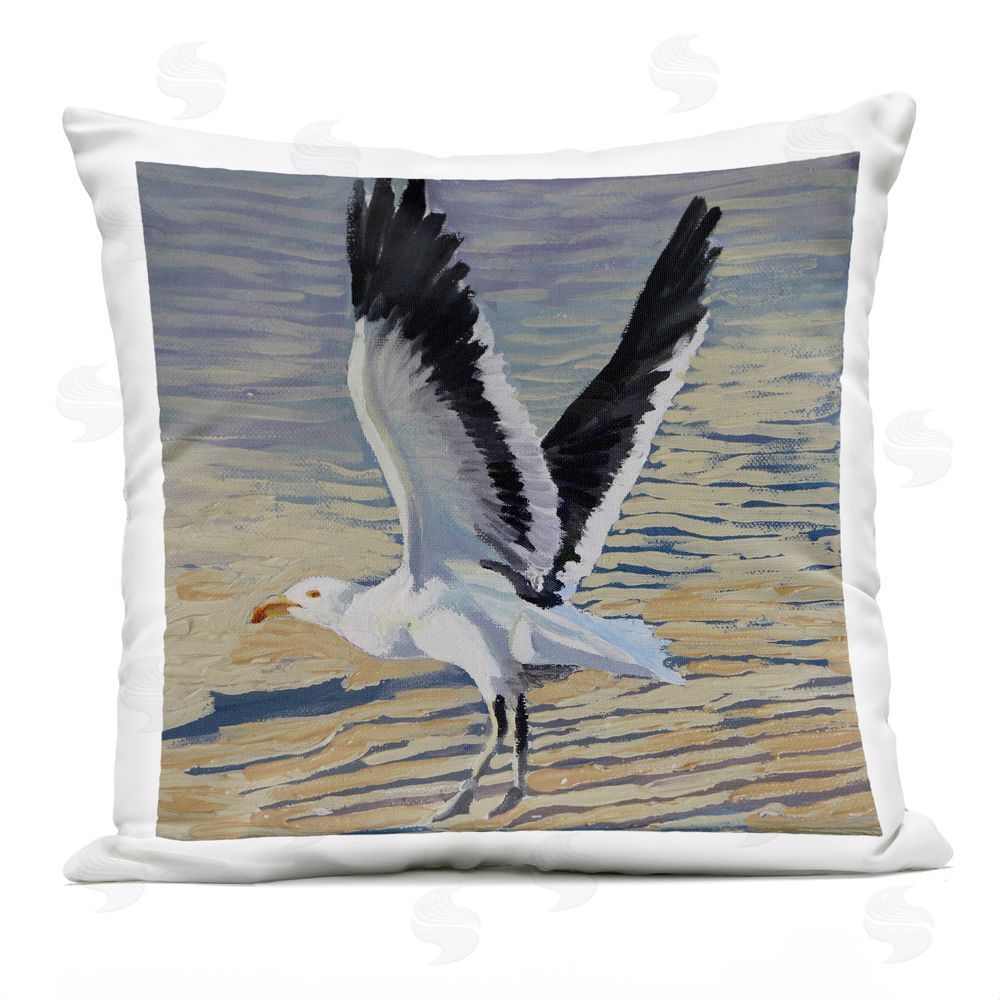 Violeta Vollmer Seagull Taking Flight Outdoor Quick-Dry Polyester Square Throw Pillow