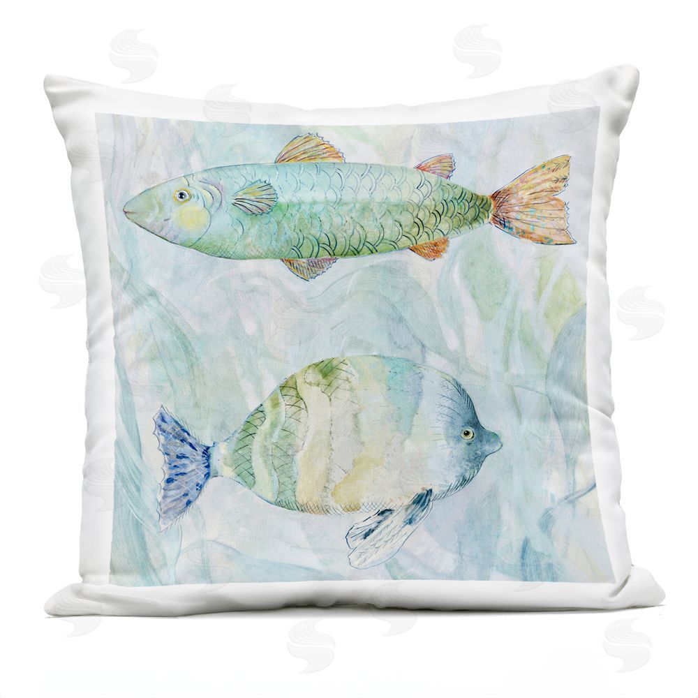 Lorenzo Collective Sweet Fish Duo Outdoor Quick-Dry Polyester Square Throw Pillow