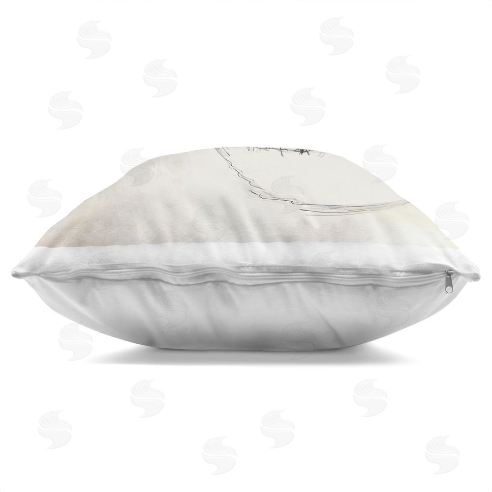 Lorenzo Collective Parisian Cafe Beside Tower Indoor Plush Polyester Square Throw Pillow Zipper Detail