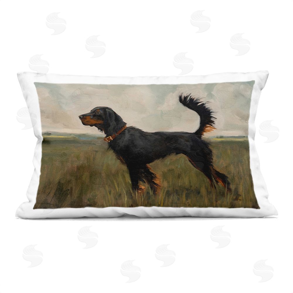 Marian Parsons Collared Hound in Tall Grasses Indoor Plush Polyester Lumbar Pillow