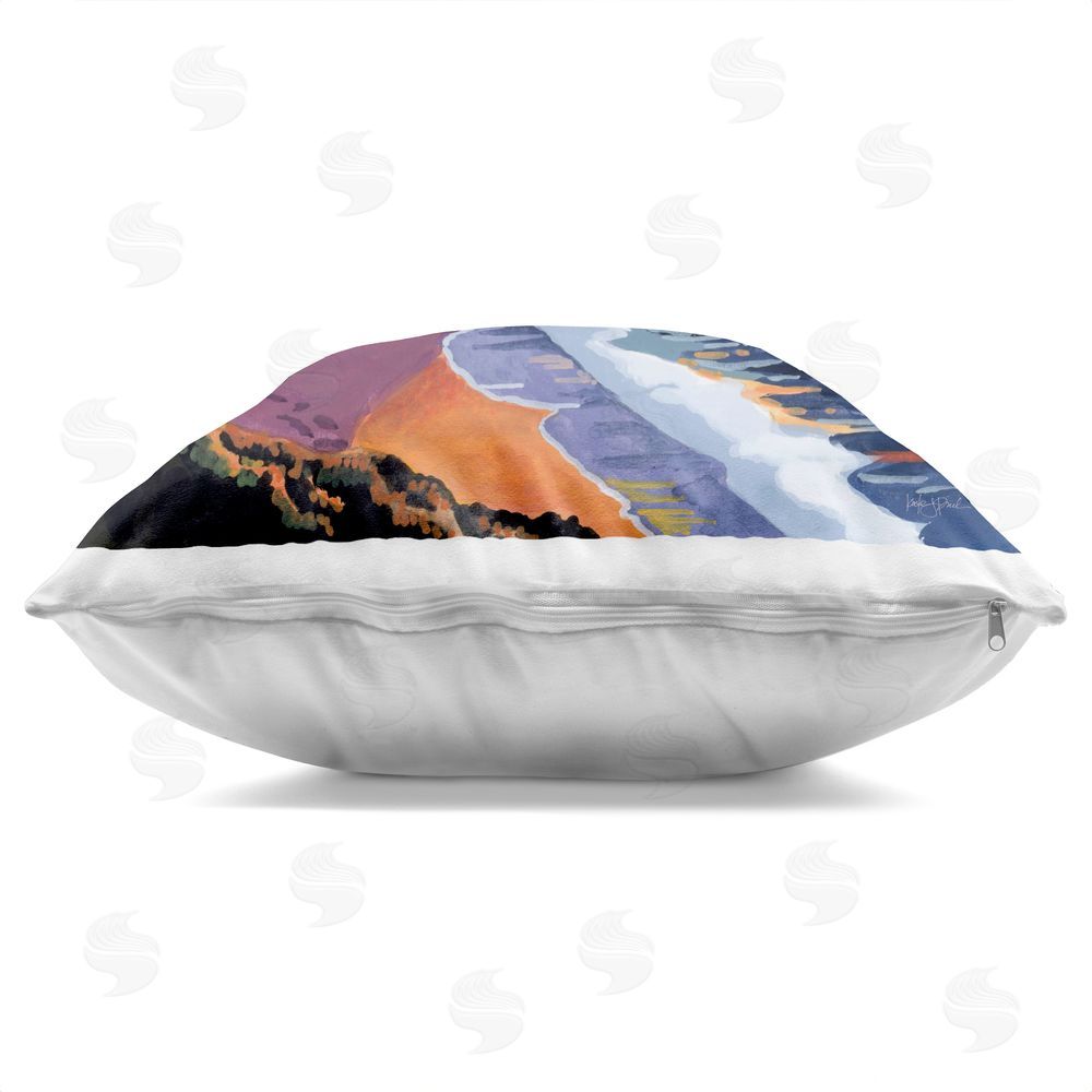 Kate Jarvik Birch Sunset On The Sandy Dune Indoor Plush Polyester Square Throw Pillow Zipper Detail