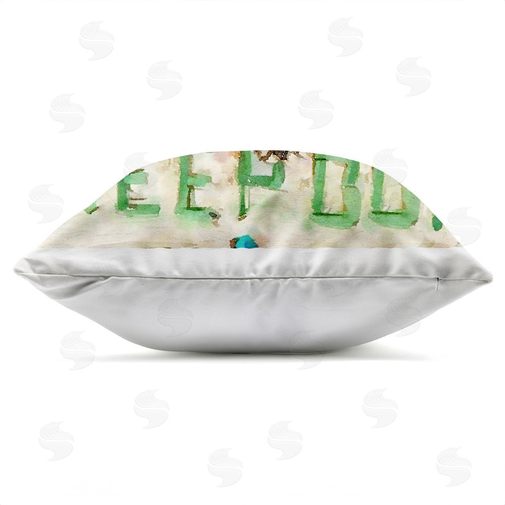 Kim Curinga Keep Out Baby Bear Cub Outdoor Quick-Dry Polyester Square Throw Pillow Zipper Detail
