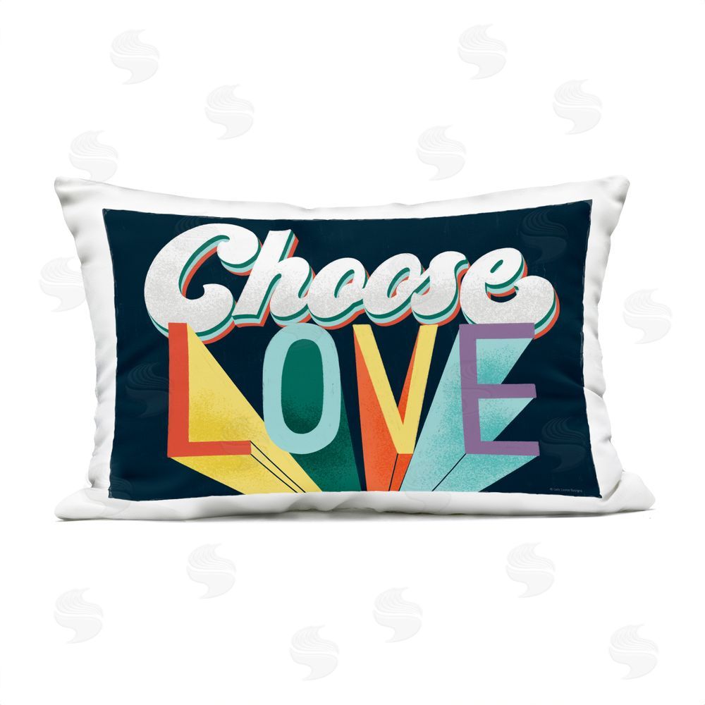 Pam Britton Choose Love Bold & Retro Outdoor Quick-Dry Polyester Lumbar Pillow
