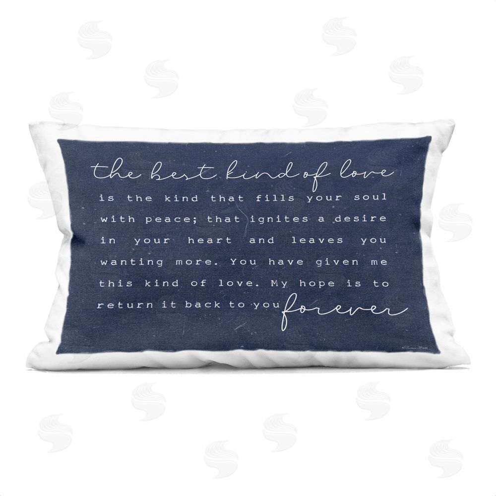 Susan Ball The Best Kind Of Love Heartfelt Words Indoor Plush Polyester Lumbar Pillow