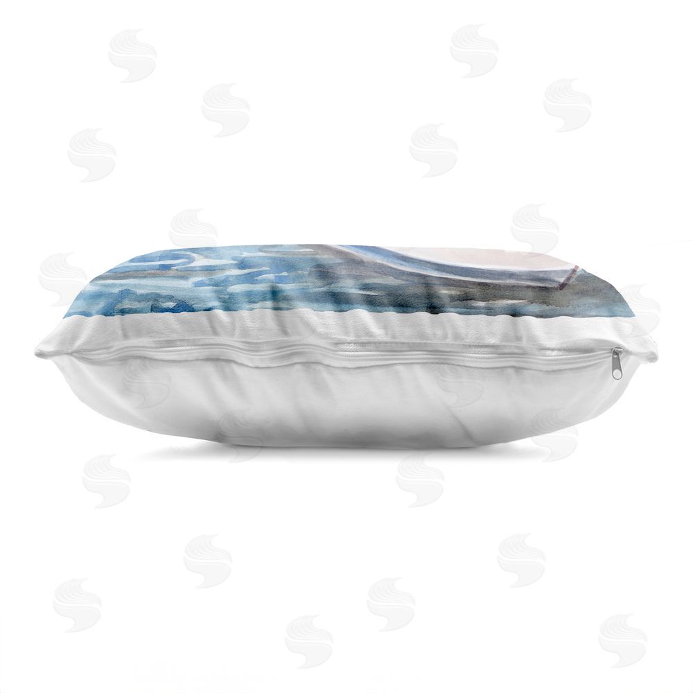 Stellar Design Studio Spaniel Dogs in Speedboat Indoor Plush Polyester Lumbar Pillow Zipper Detail