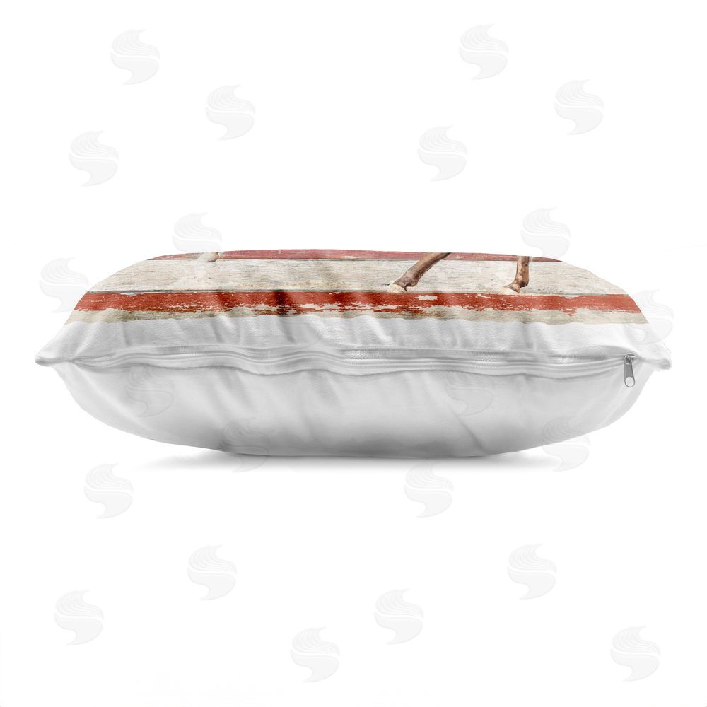 Amber Sterling Galloping Horse Americana Indoor Plush Polyester Lumbar Pillow Zipper Detail