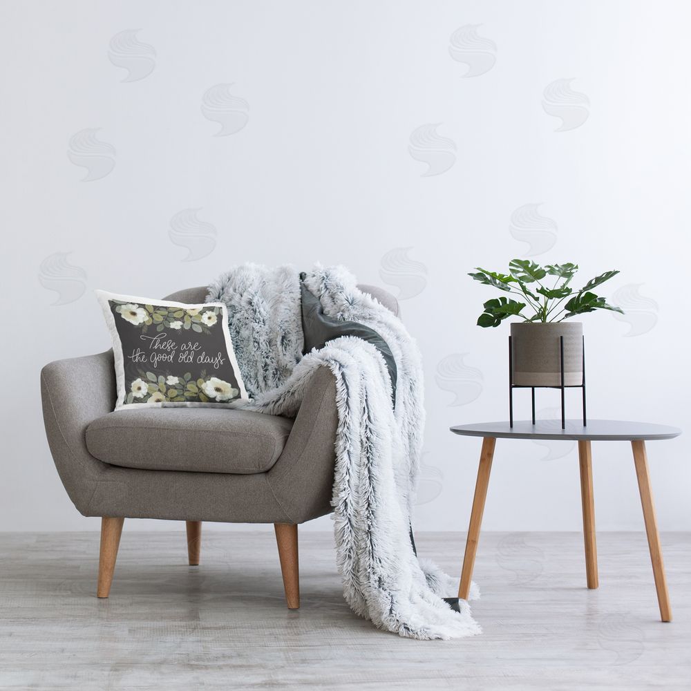 House Fenway Good Old Days with Floral Garden Plush Polyester Printed Square Pillow on Chair