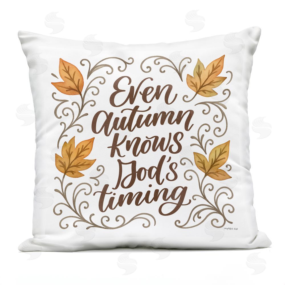 Imperfect Dust Autumn Knows God's Timing Outdoor Printed Throw Pillow