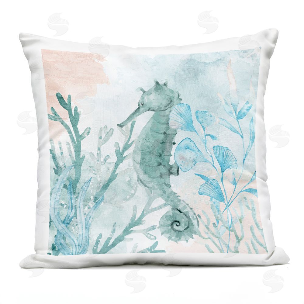 Kim Allen Seahorse Sea Swim Outdoor Quick-Dry Polyester Square Throw Pillow