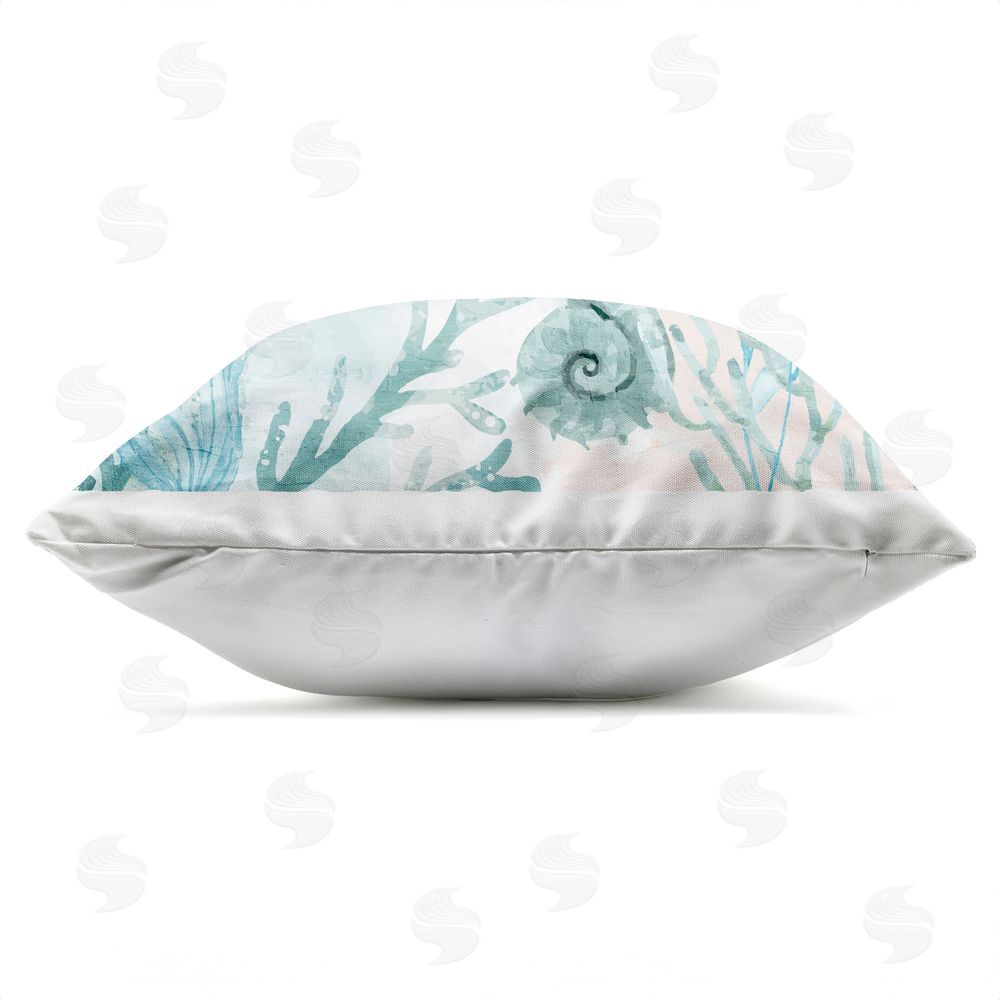 Kim Allen Seahorse Sea Swim Outdoor Quick-Dry Polyester Square Throw Pillow Zipper Detail
