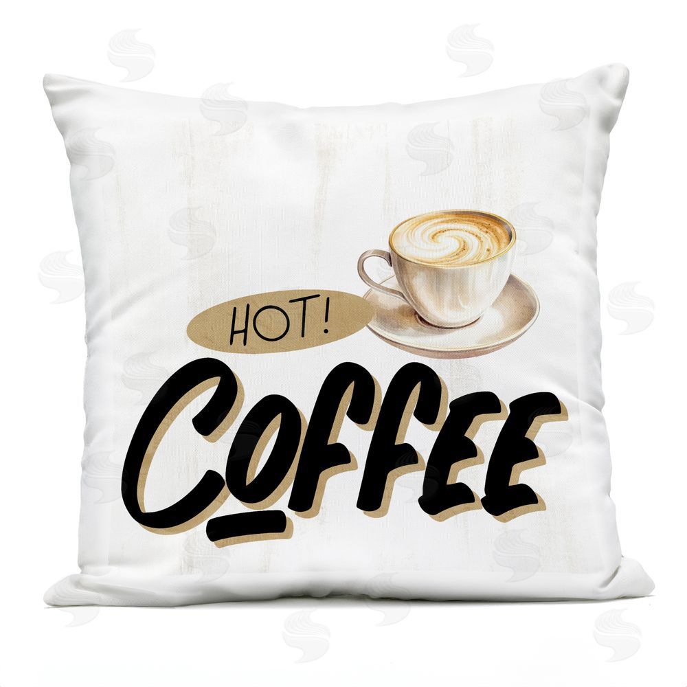 Kim Allen Retro Fresh Hot Coffee Outdoor Quick-Dry Polyester Square Throw Pillow