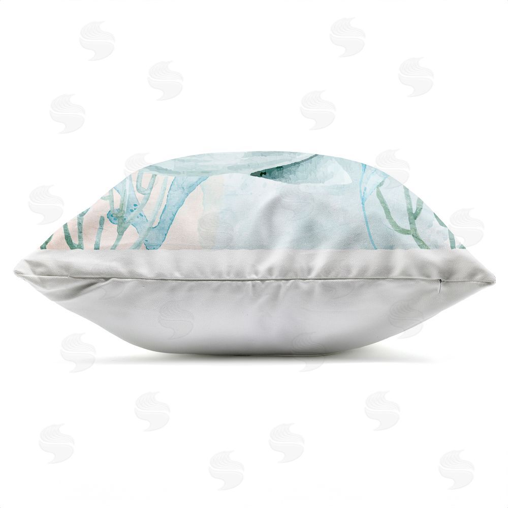 Kim Allen Whale Sea Swim Outdoor Quick-Dry Polyester Square Throw Pillow Zipper Detail