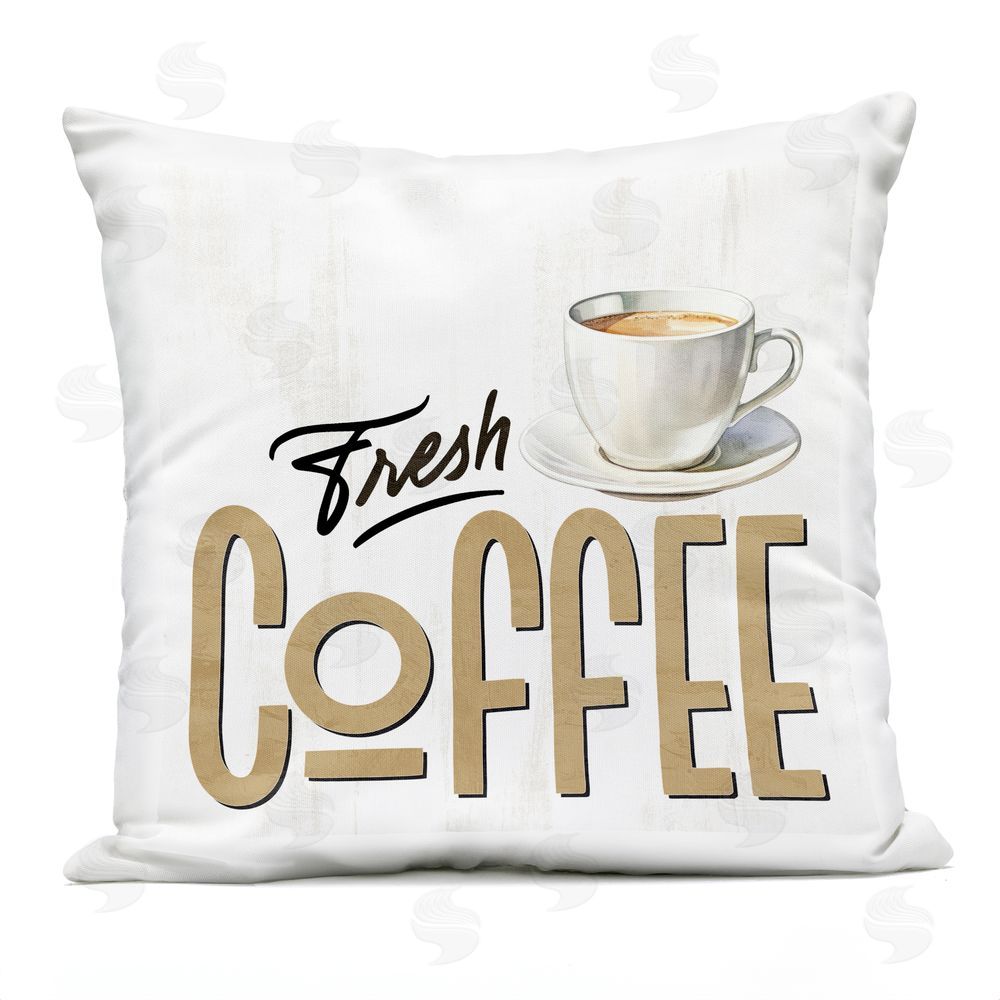 Kim Allen Fresh Hot Coffee Outdoor Quick-Dry Polyester Square Throw Pillow