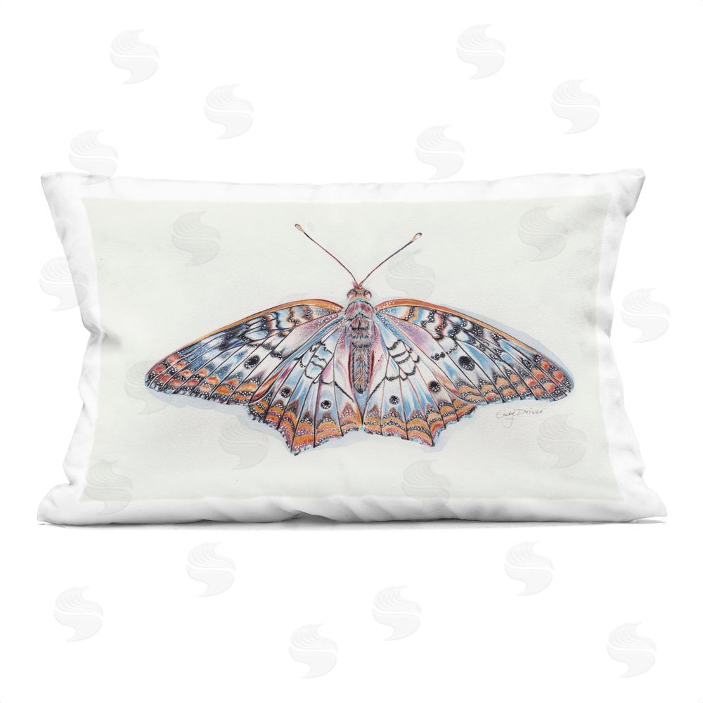 Cady Driver Delicate Moth with Detailed Pattern Indoor Printed Throw Pillow