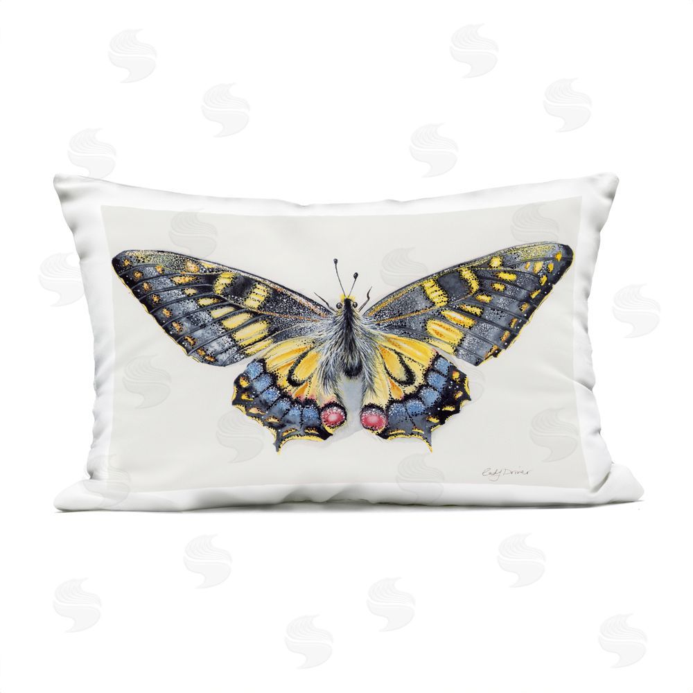 Cady Driver Beautiful Symmetrical Moth Wings Outdoor Printed Throw Pillow