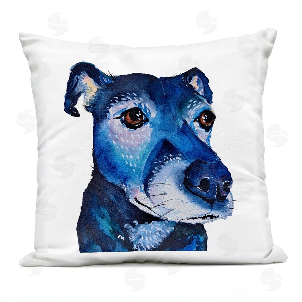 Tatiana Roberts Blue Dog Portrait Outdoor Printed Throw Pillow
