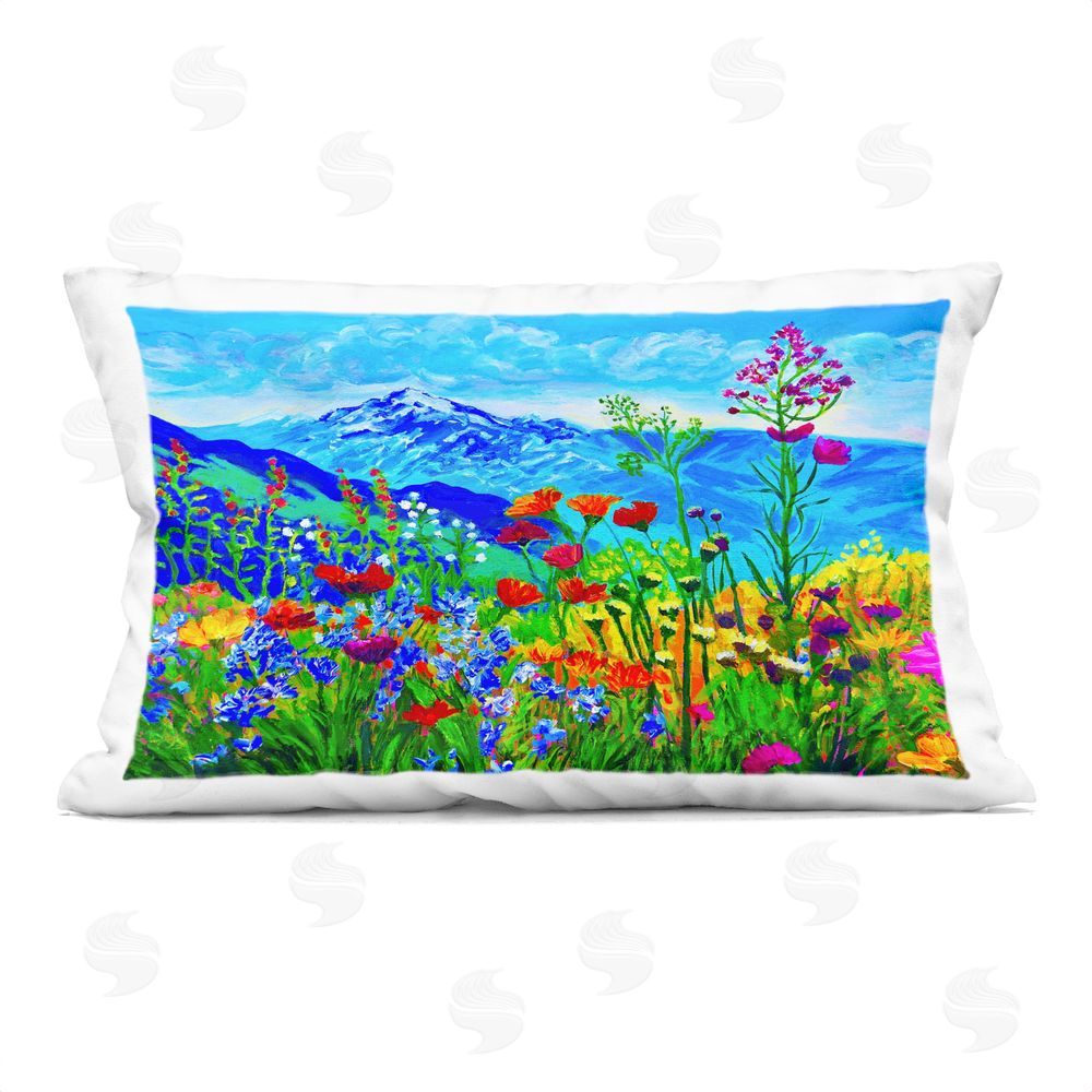 Lee Ann Zirbes Floral Mountain Outlook Indoor Printed Throw Pillow