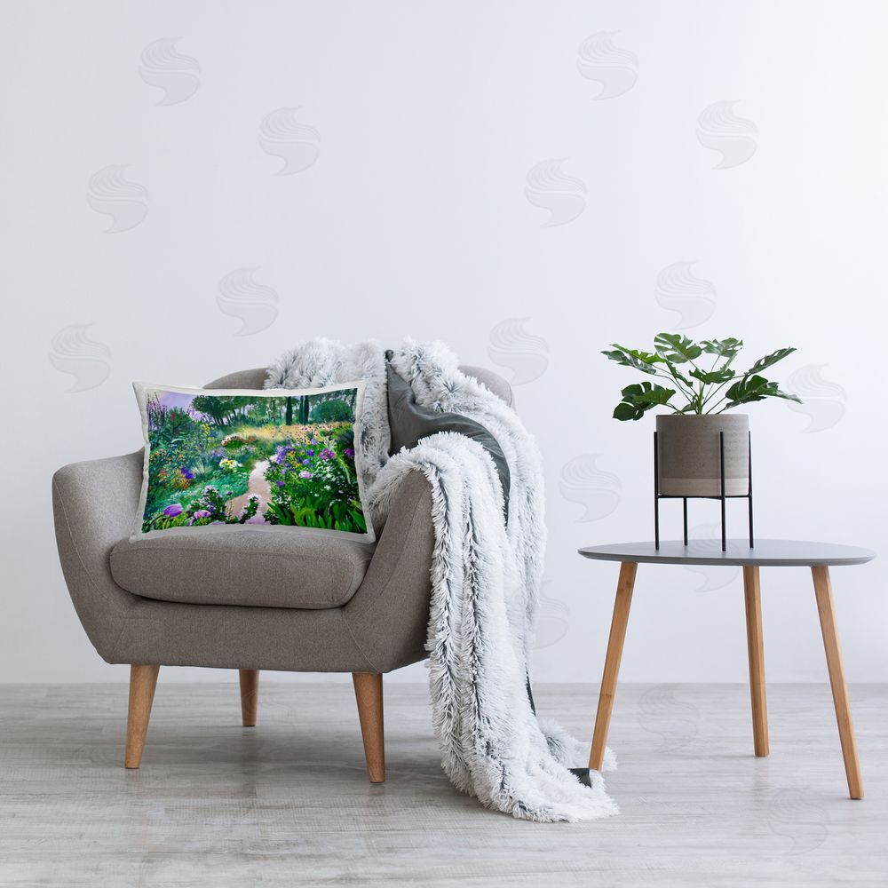 Lee Ann Zirbes Dreamlike Garden Pathway Printed Indoor Throw Pillow in Room