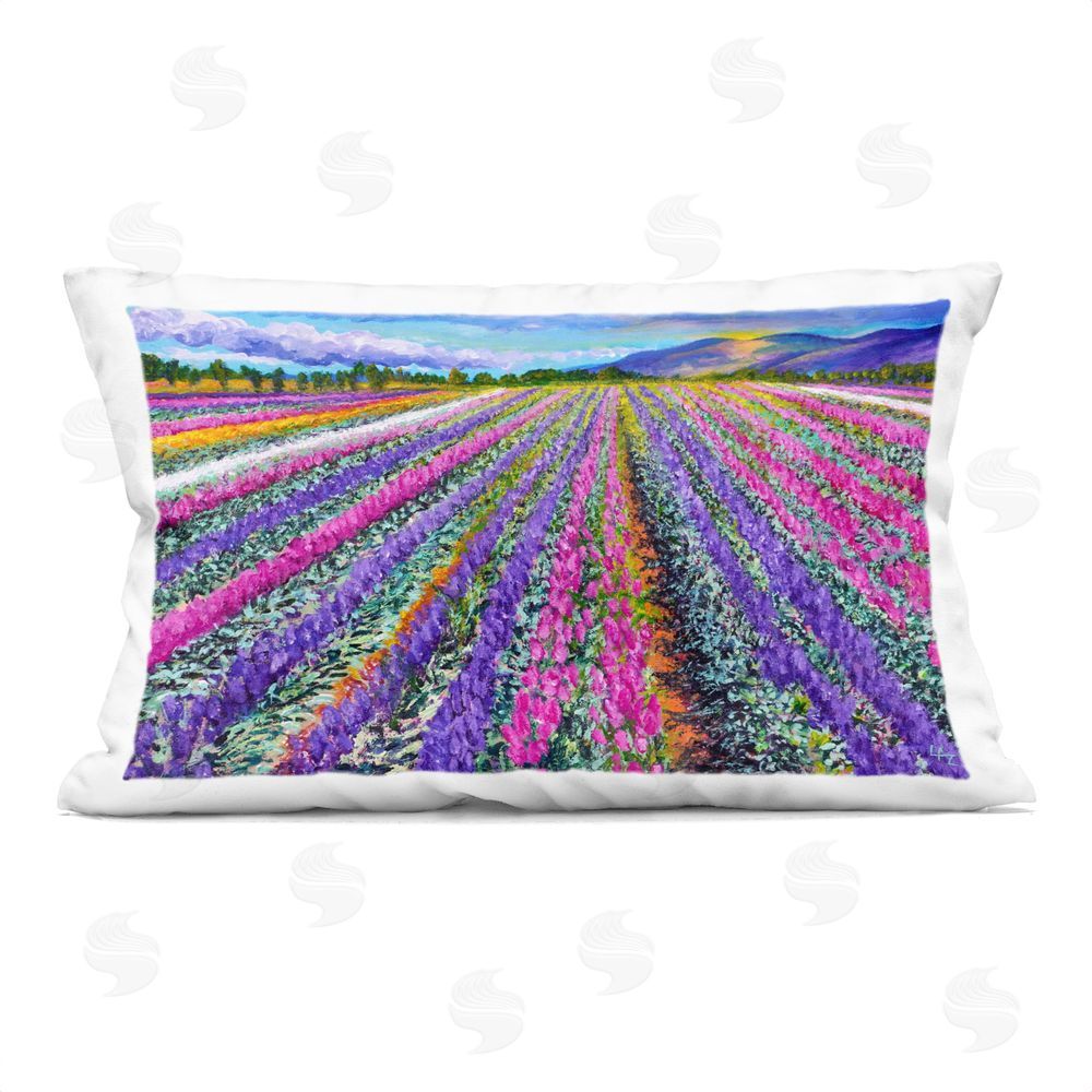 Lee Ann Zirbes Fragrant Lavender Farm Indoor Printed Throw Pillow