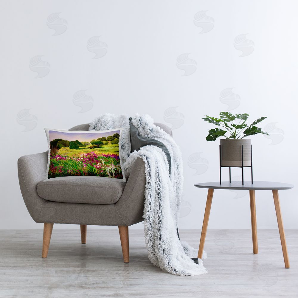 Lee Ann Zirbes Promised Vibrant Scenery Printed Indoor Throw Pillow in Room