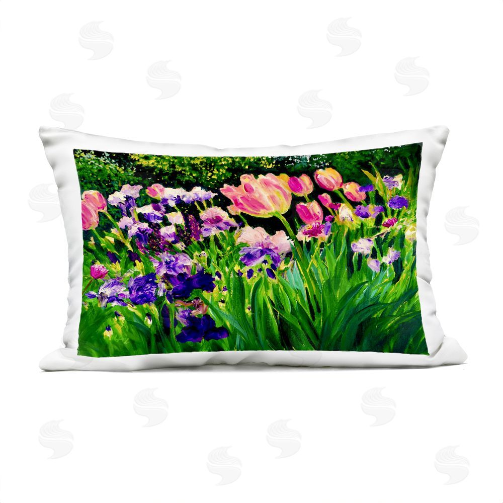 Lee Ann Zirbes Near The Windmill Garden Outdoor Printed Throw Pillow