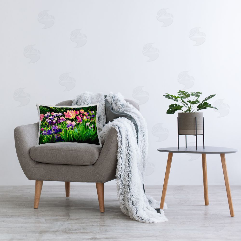 Lee Ann Zirbes Near The Windmill Garden Printed Indoor Throw Pillow in Room