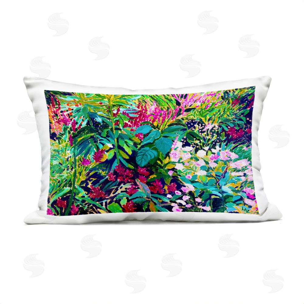 Lee Ann Zirbes Lush & Vibrant Tropical Leaves Outdoor Printed Throw Pillow