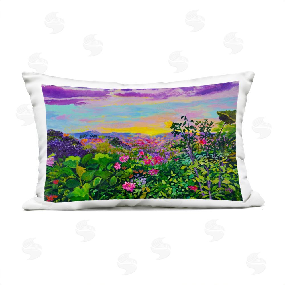 Lee Ann Zirbes Highland Flora Overlook Outdoor Rectugular Printed Throw Pillow