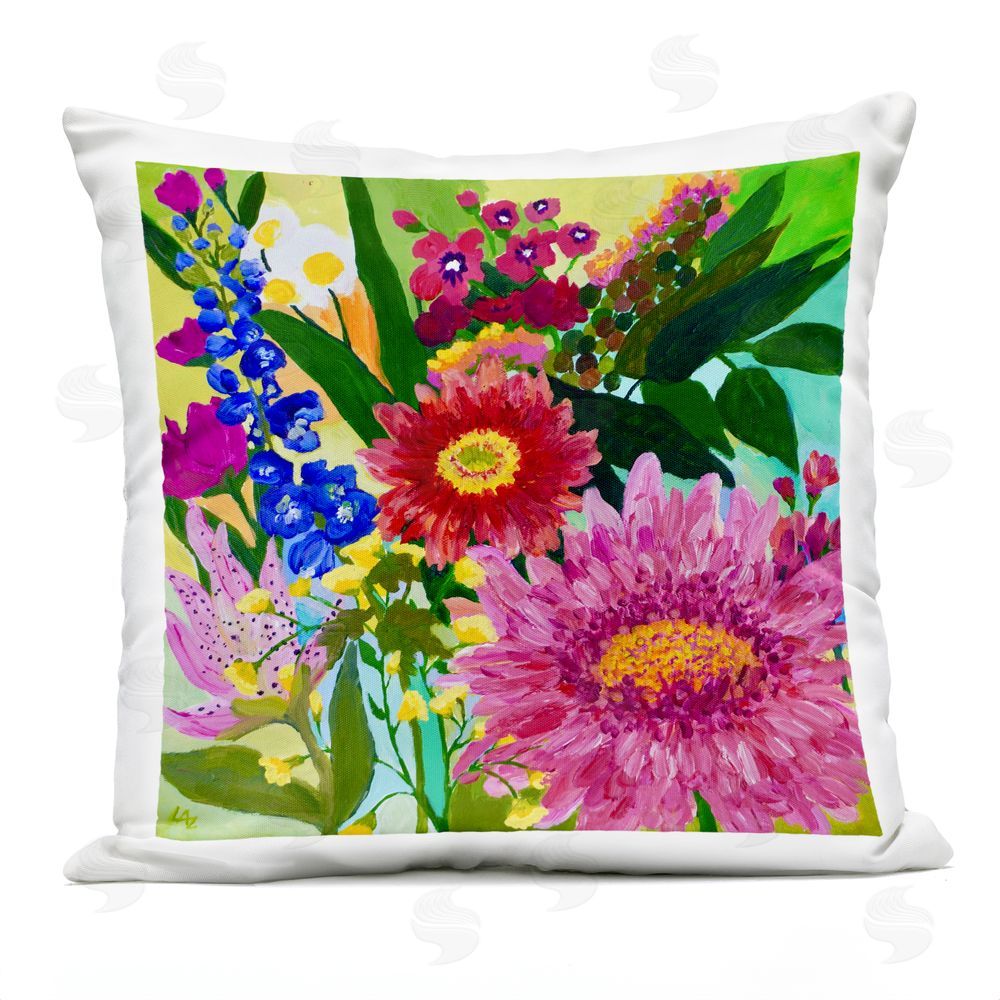 Lee Ann Zirbes Front Yard Florals Outdoor Square Printed Throw Pillow
