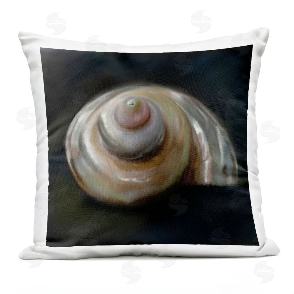 Mary Sparrow Swirled Seashell Sea Treasure Outdoor Square Printed Throw Pillow