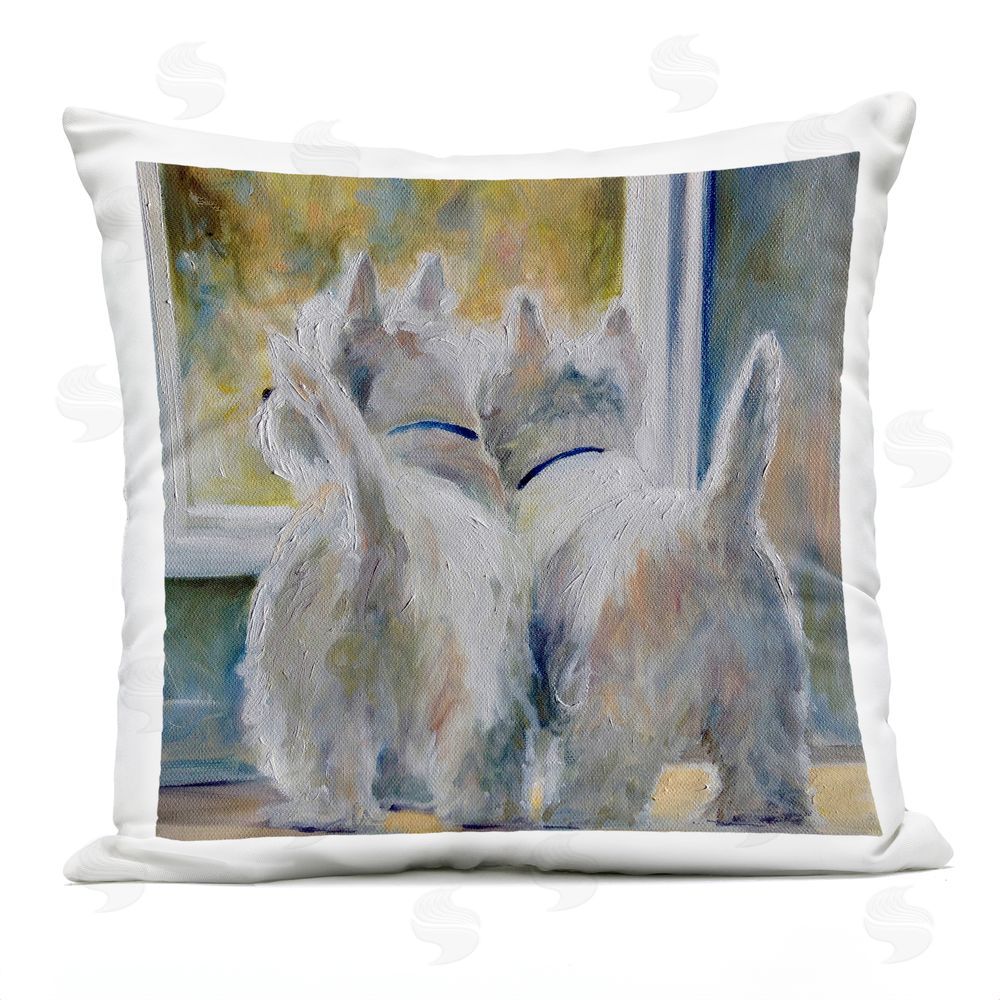 Mary Sparrow Five O'Clock Watching Dogs Outdoor Square Printed Throw Pillow
