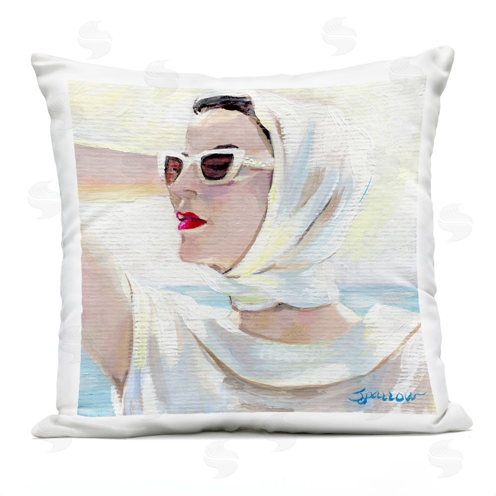 Mary Sparrow Timeless Stylish White Sunglasses Outdoor Square Printed Throw Pillow
