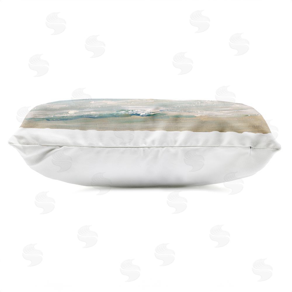 Sally Swatland Seagulls over Rolling Waves Outdoor Quick-Dry Polyester Lumbar Pillow Zipper Detail
