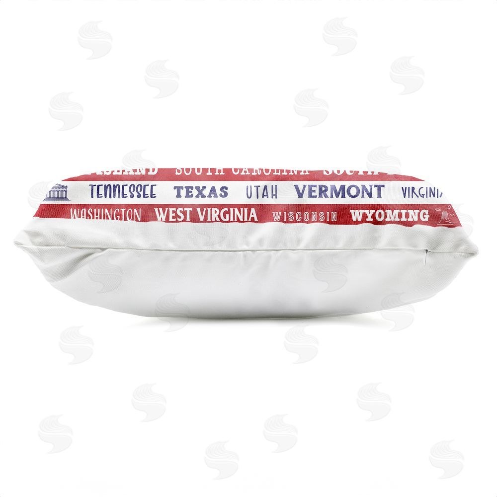 Daniela Santiago States Of America Flag Outdoor Quick-Dry Polyester Lumbar Pillow Zipper Detail