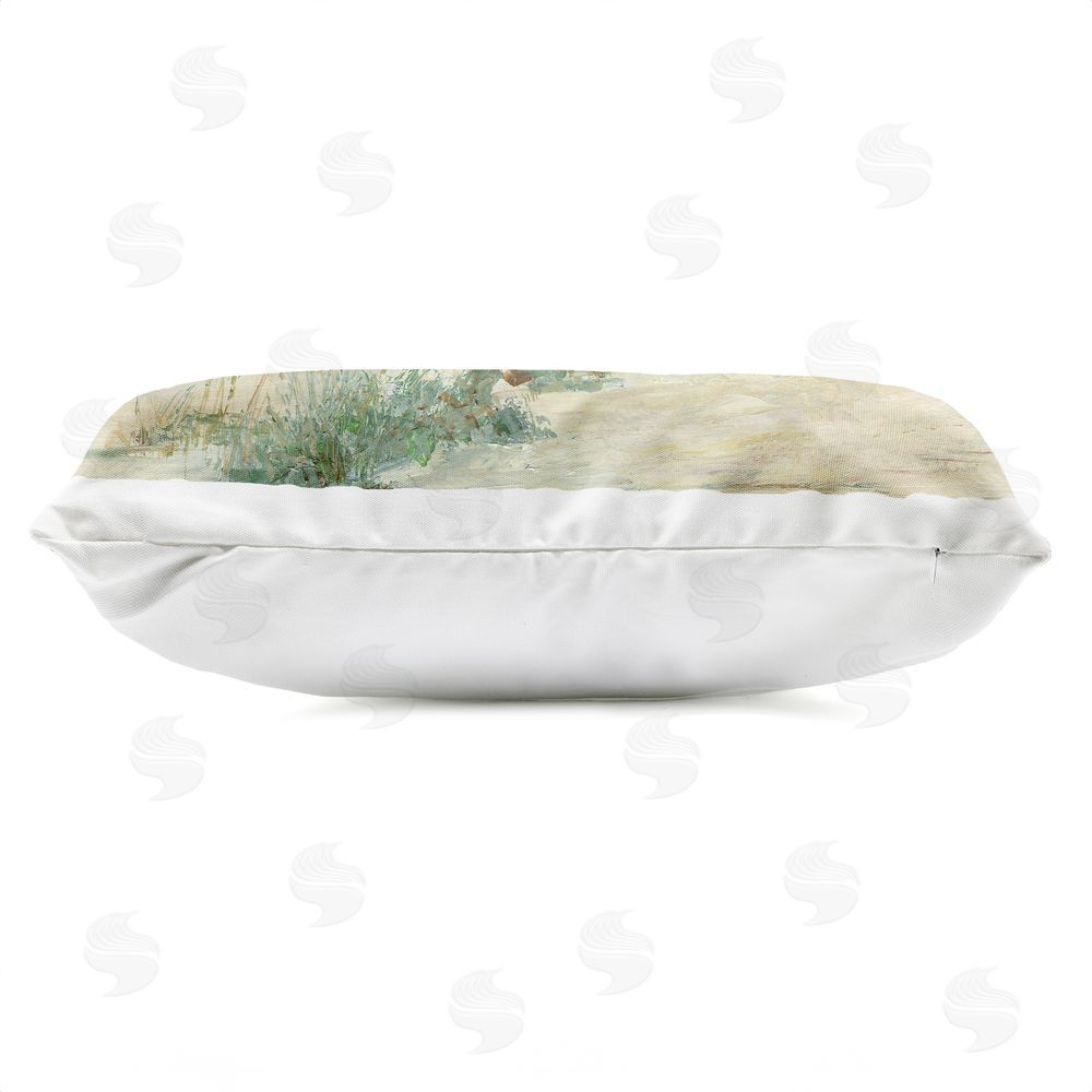 Sally Swatland Beach Marsh Sandpipers Outdoor Quick-Dry Polyester Lumbar Pillow Zipper Detail