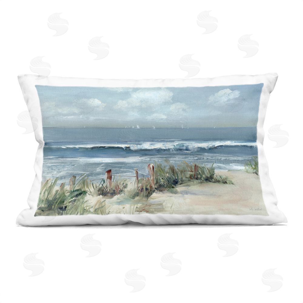 Sally Swatland Brushed Expression of Coast Indoor Plush Polyester Lumbar Pillow