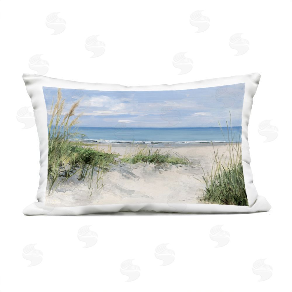 Sally Swatland Tall Grasses by Beach Coast Outdoor Quick-Dry Polyester Lumbar Pillow