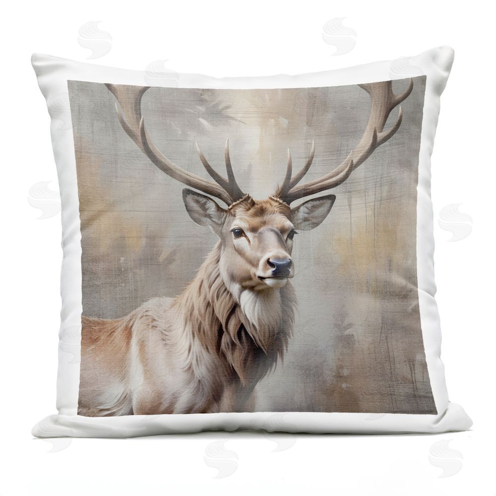 Susan Arnot Rustic Stag with Majestic Glance Outdoor Quick-Dry Polyester Square Throw Pillow