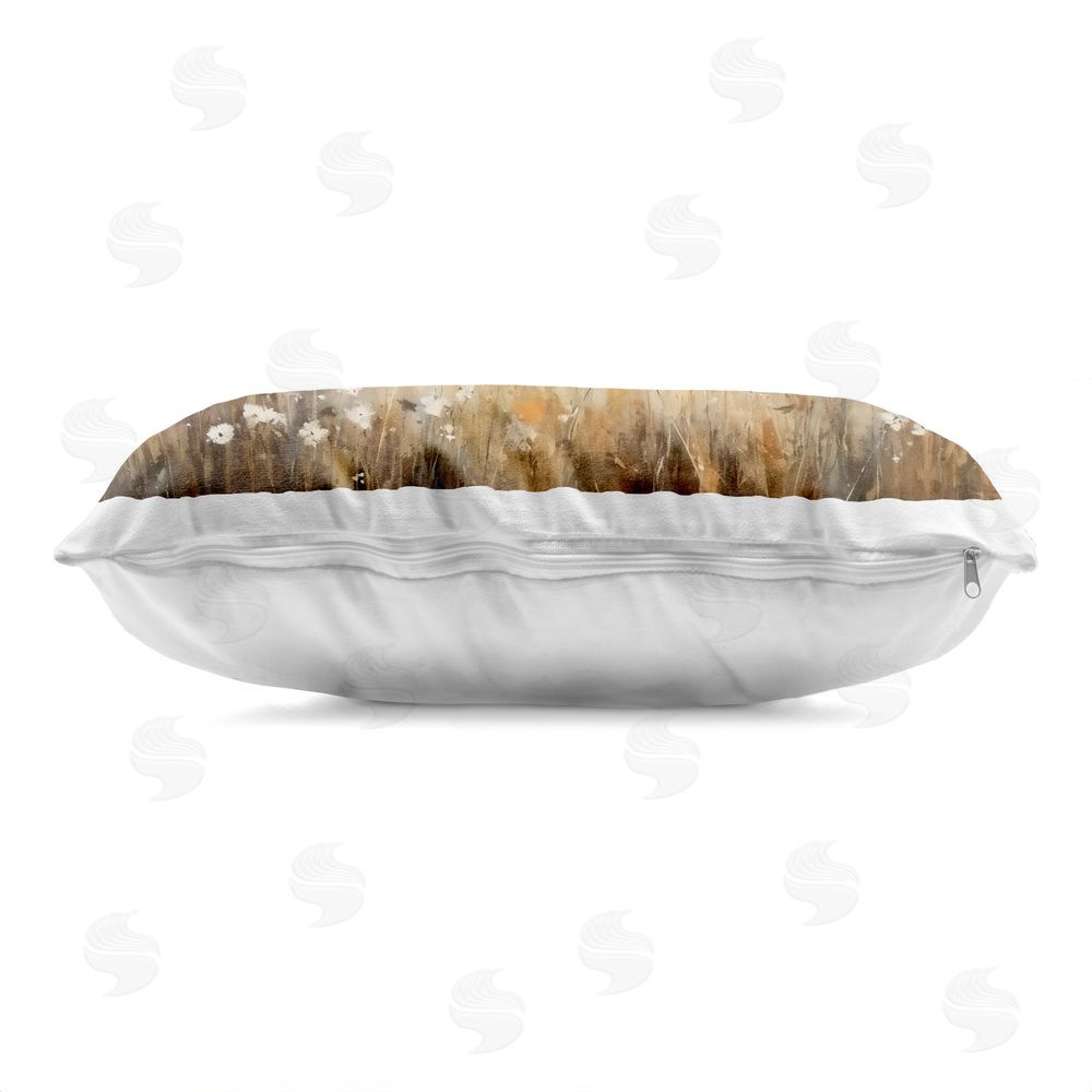 Creative Studio Neutral Land Calmness Printed Lumbar Throw Pillow Side View with Zipper Detail