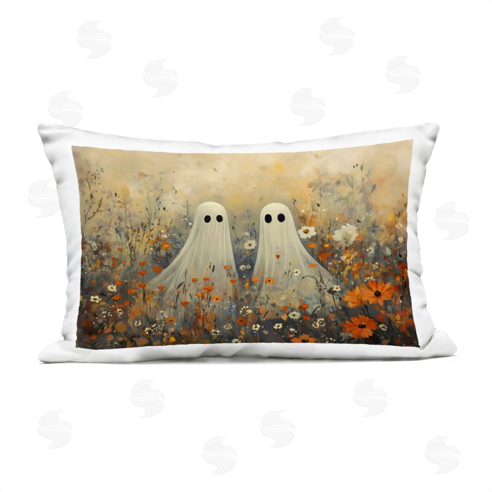 Creative Studio Ghosts in Autumn Meadow Outdoor Rectugular Printed Throw Pillow