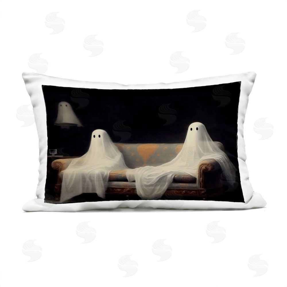 LSR Design Studio Spooky Couch Ghost Duo Outdoor Rectugular Printed Throw Pillow