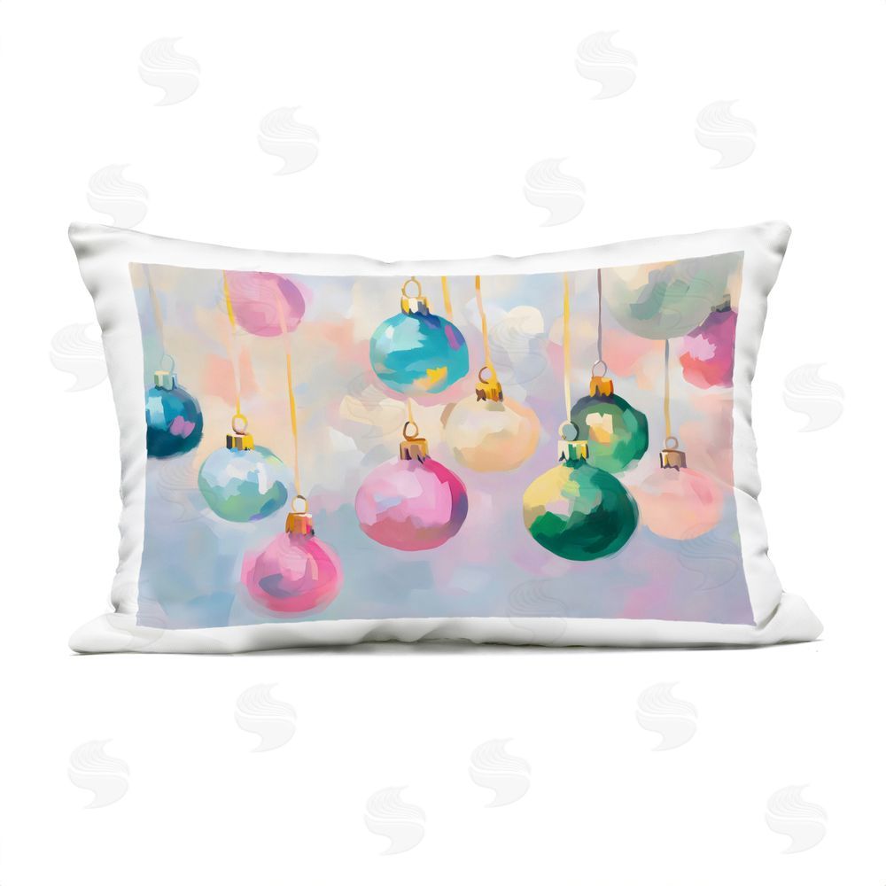 Arlington Prints Colorful Bright Pastel Ornaments Outdoor Rectugular Printed Throw Pillow