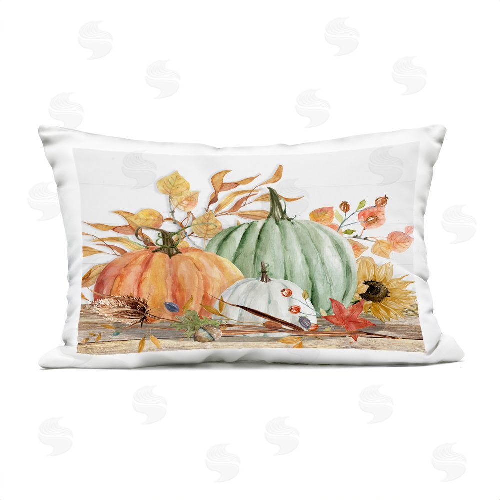 Livi and Finn Festive Fall Arrangement Outdoor Rectugular Printed Throw Pillow