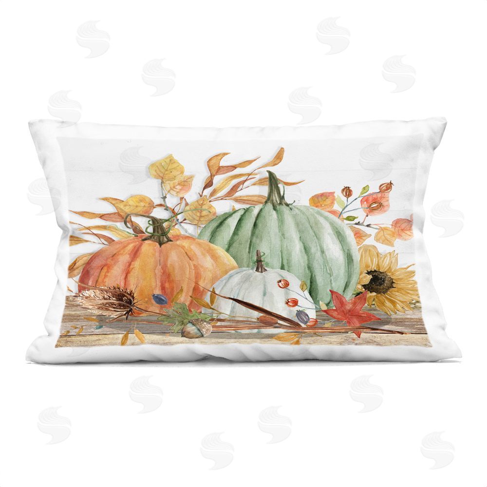 Livi and Finn Festive Fall Arrangement Rectugular Printed Throw Pillow