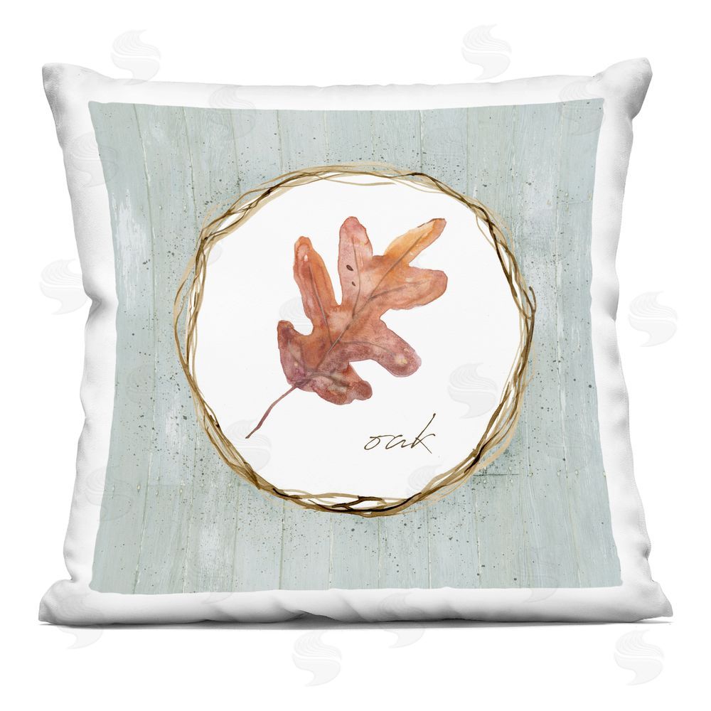 Livi and Finn Autumn Memories Oak Leaf Square Printed Throw Pillow